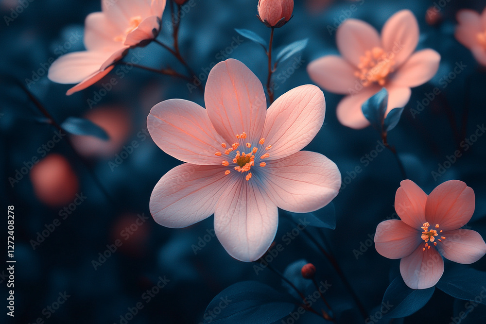 Dreamy Floral Bloom, Soft Petals in a Serene Botanical Realm Dreamy Floral Bloom, Soft Petals in a Serene Botanical Realm