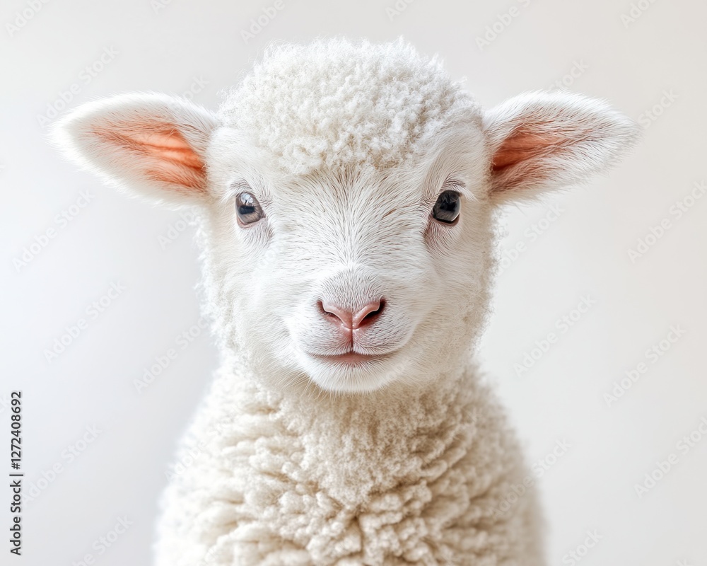 Cute Lamb Fluffy Wool Hyper Realistic Easter Spring Animal Welfare Young Offspring Cute Lamb Fluffy Wool Hyper Realistic Easter Spring Animal Welfare Young Offspring