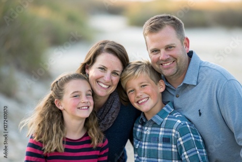 Happy Smiling Family Enjoying Time Together Outdoors