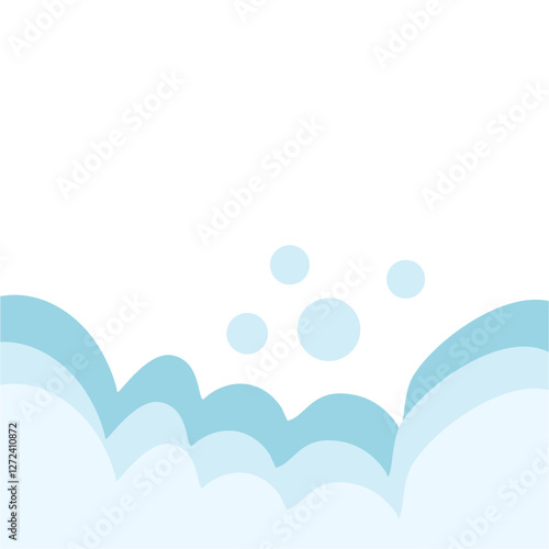 Bath foam with shampoo bubbles
