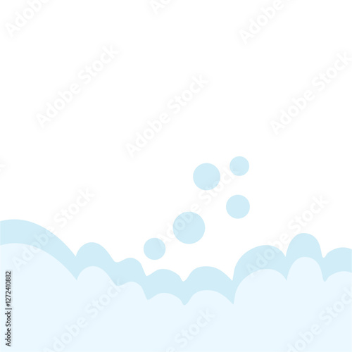 Bath foam with shampoo bubbles
