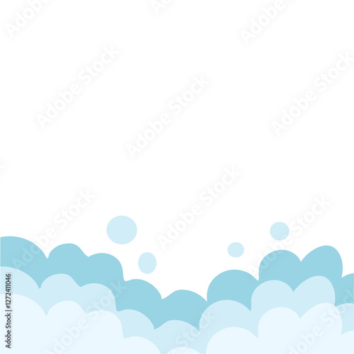 Bath foam with shampoo bubbles
