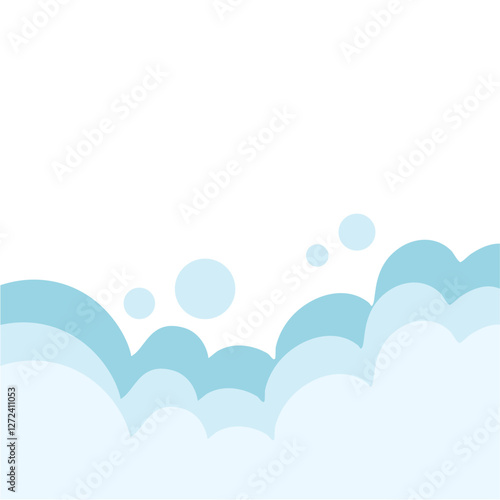 Bath foam with shampoo bubbles
