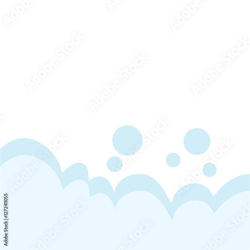 Bath foam with shampoo bubbles
