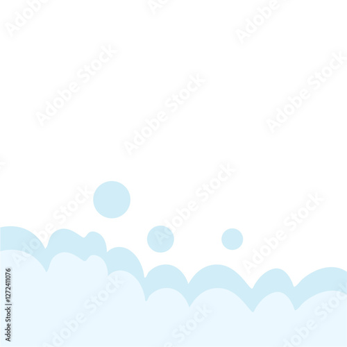 Bath foam with shampoo bubbles
