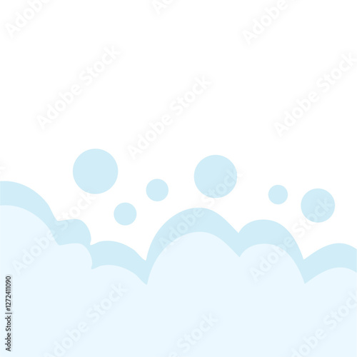 Bath foam with shampoo bubbles
