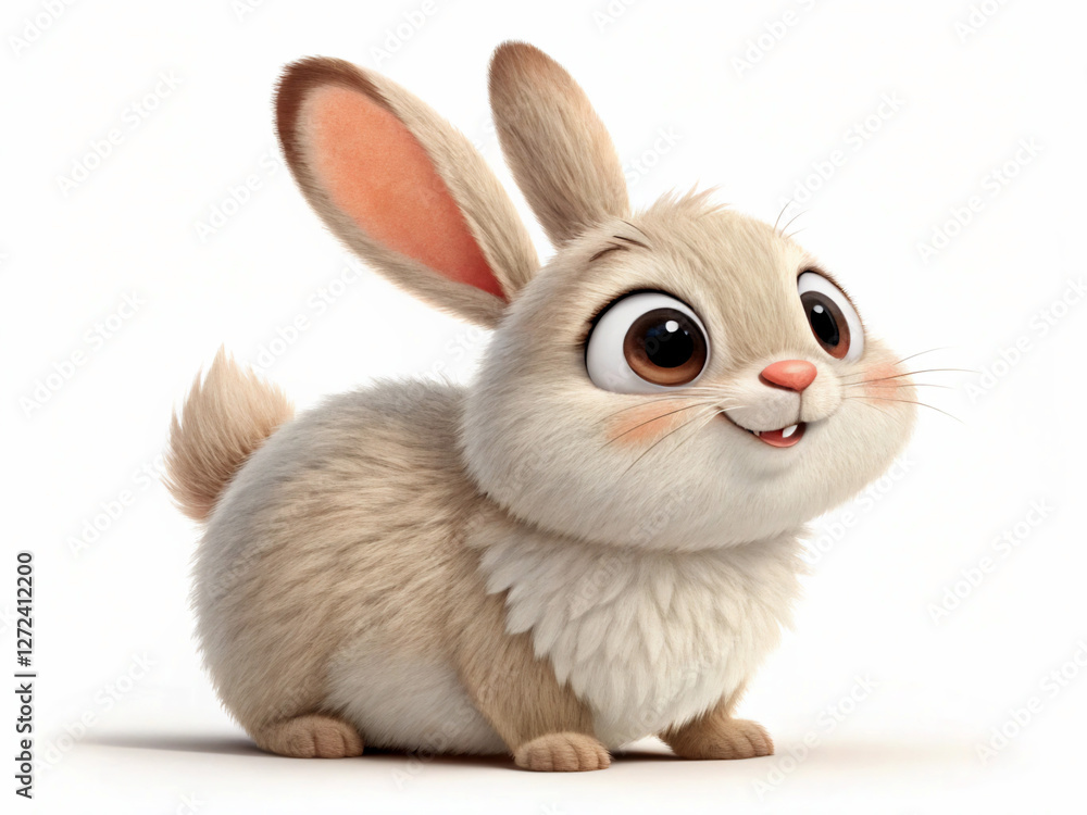 Fototapeta premium rabbit cute cartoon character 3d isolated 