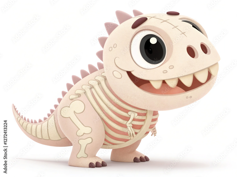 Fototapeta premium Dinosaur cartoon character 3d isolated 