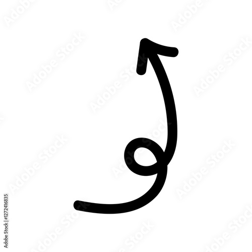 Hand drawn swirly arrow