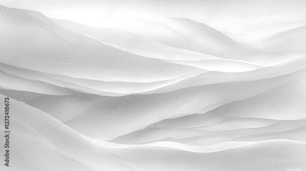 Fototapeta premium Ethereal Layered Forms in Soft White Shades Abstract Visualization Delicate and Flowing Textures.