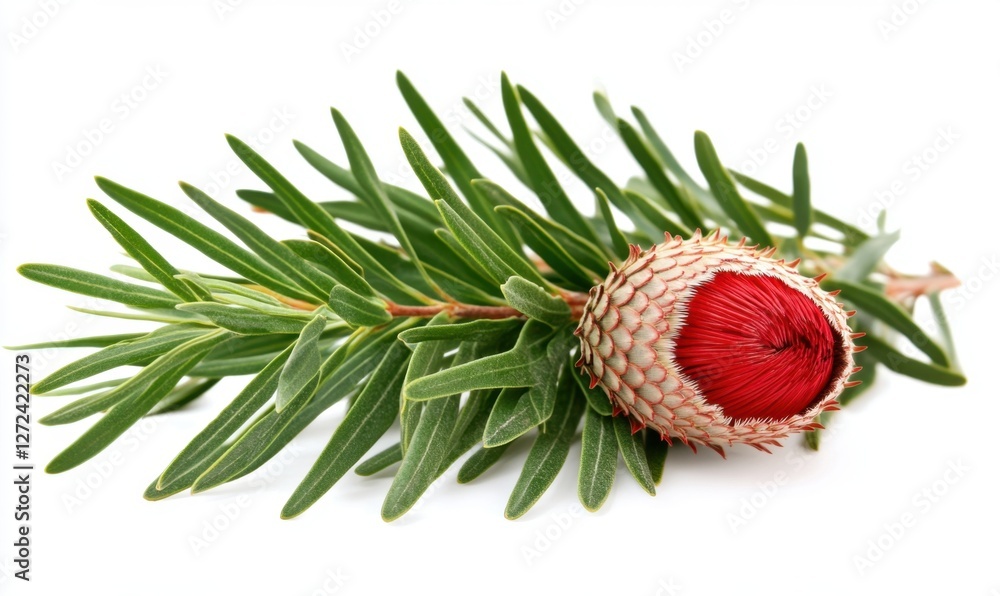A vibrant red flower nestled among lush green leaves, showcasing natural beauty and detail A vibrant red flower nestled among lush green leaves, showcasing natural beauty and detail