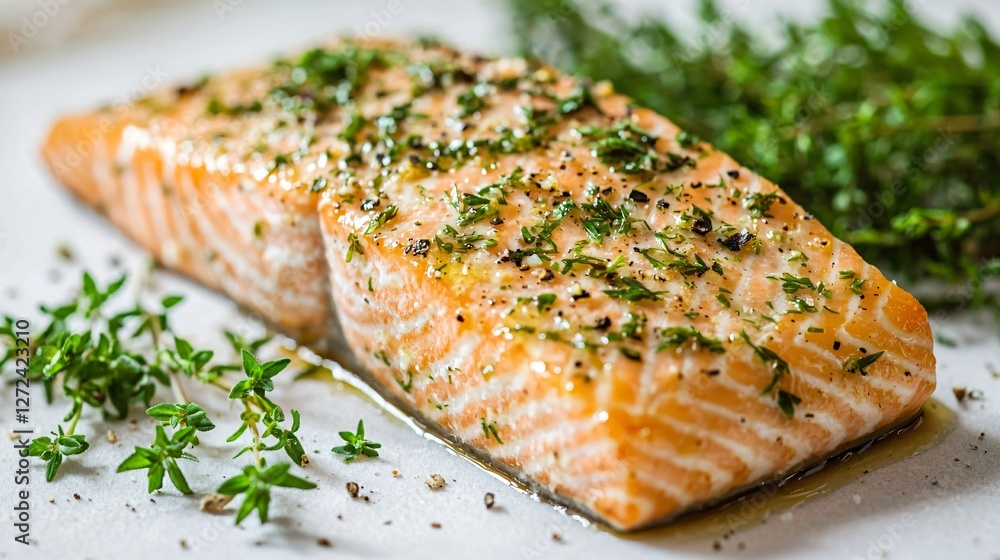 Baked salmon fillet with thyme Baked salmon fillet with thyme