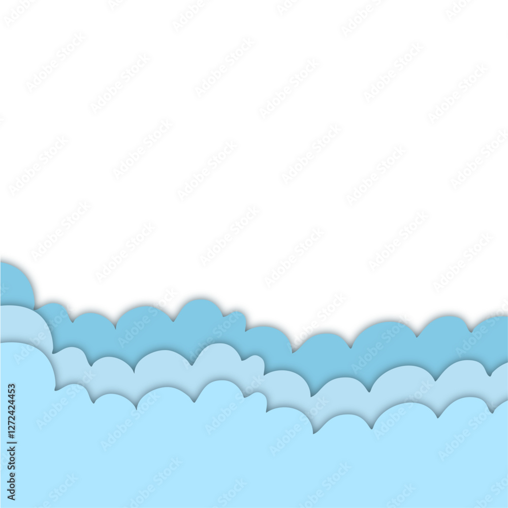 Blue sky and clouds vector background
