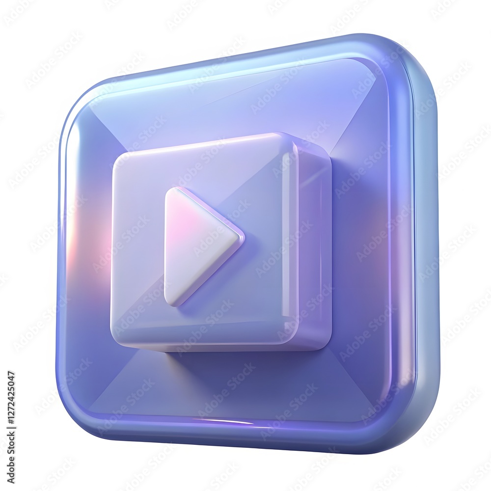 3D Play Button Icon Render 3D Play Button Icon Render