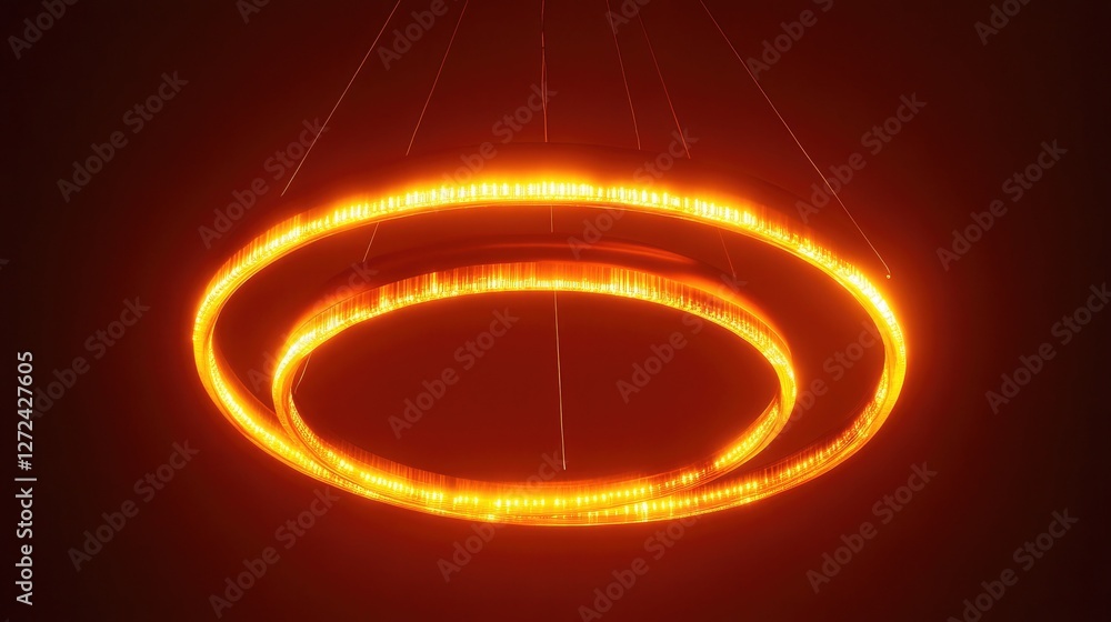 Modern P chandelier with a striking spiral design, warm LED lights enhancing its futuristic look. No people, no text. Modern P chandelier with a striking spiral design, warm LED lights enhancing its futuristic look. No people, no text.