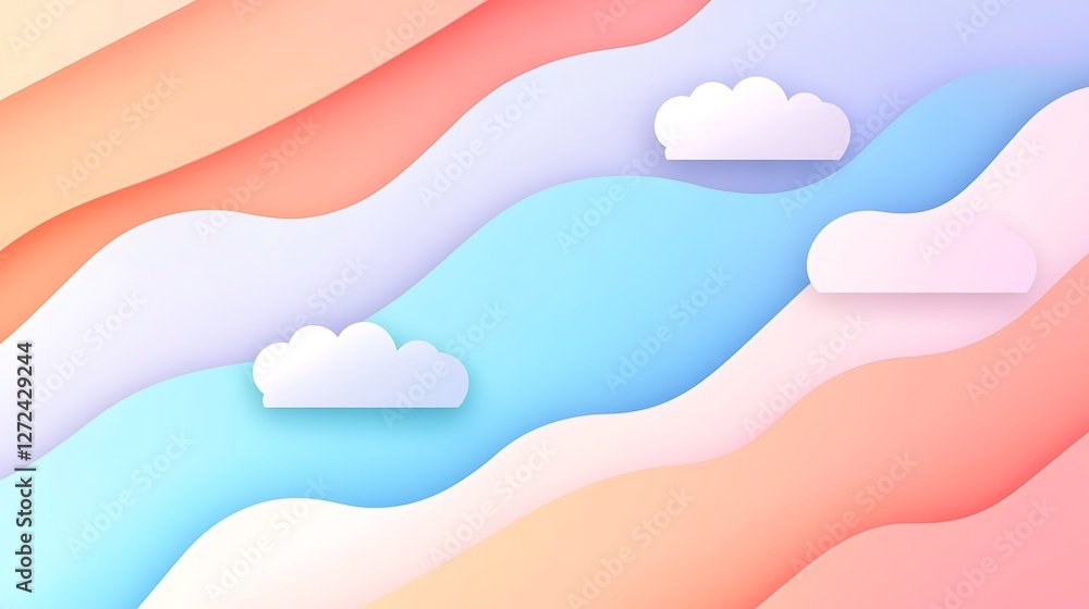 Pastel Waves Abstract Cloud Design Background Pastel Waves Abstract Cloud Design Background