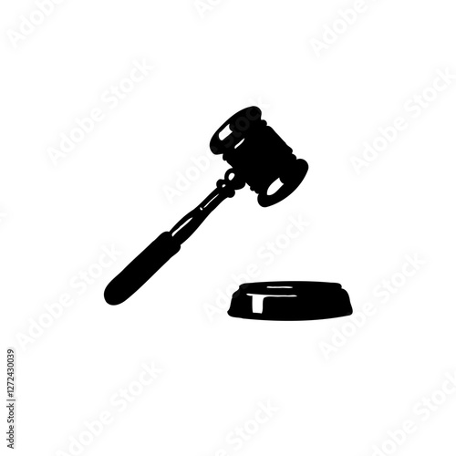 Monochrome Gavel of Justice and Legal Symbolism