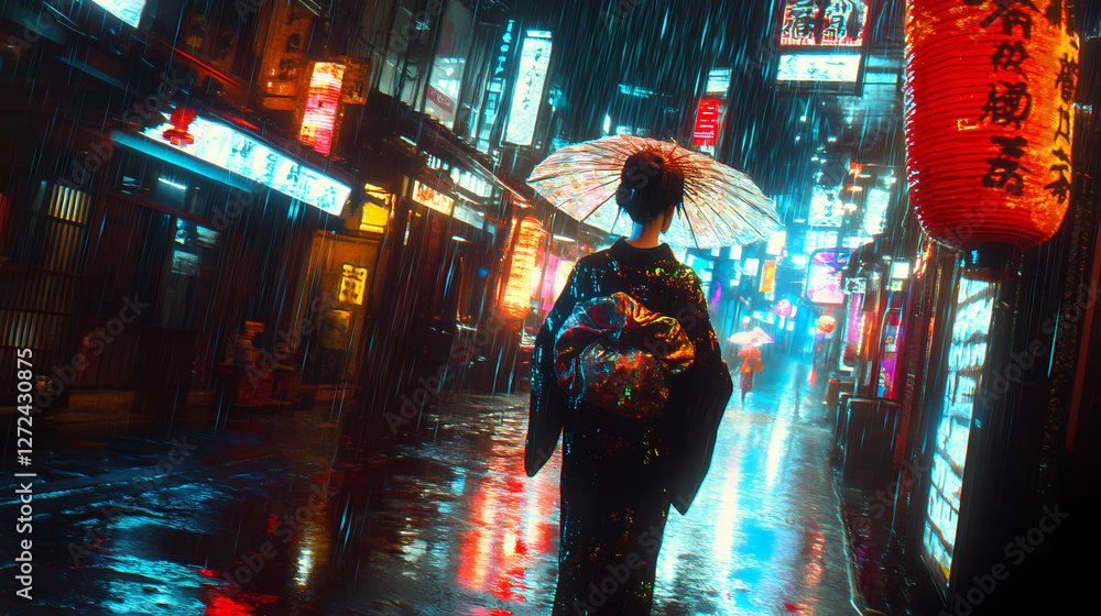 cyberpunk striking geisha cyberpunk striking geisha