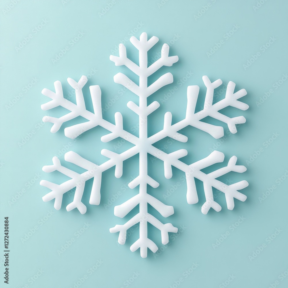 Snowflake symbol on light blue backdrop. Simple, minimalist design for holiday or winter themes Snowflake symbol on light blue backdrop. Simple, minimalist design for holiday or winter themes