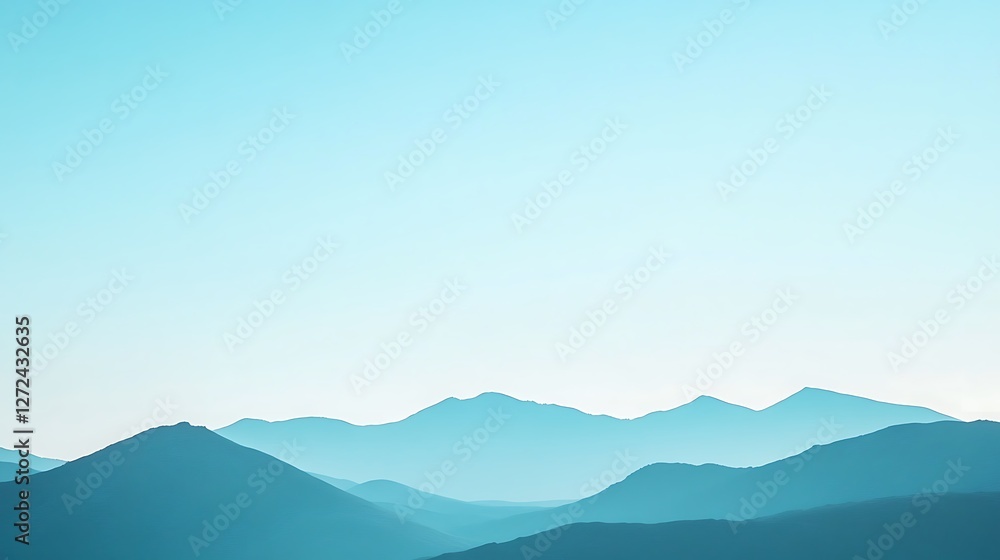 Serene Blue Mountains Under a Pale Sky Serene Blue Mountains Under a Pale Sky