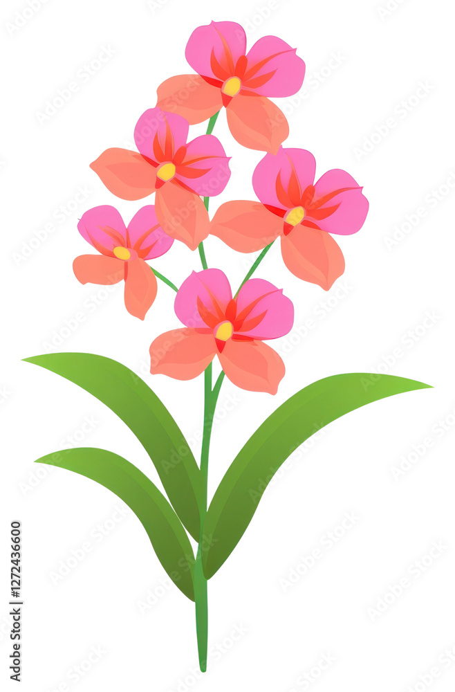 Obraz premium PNG Vibrant pink flower illustration