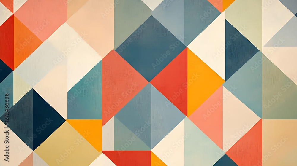 Abstract Geometric Pattern with Warm Hues and Triangles Abstract Geometric Pattern with Warm Hues and Triangles