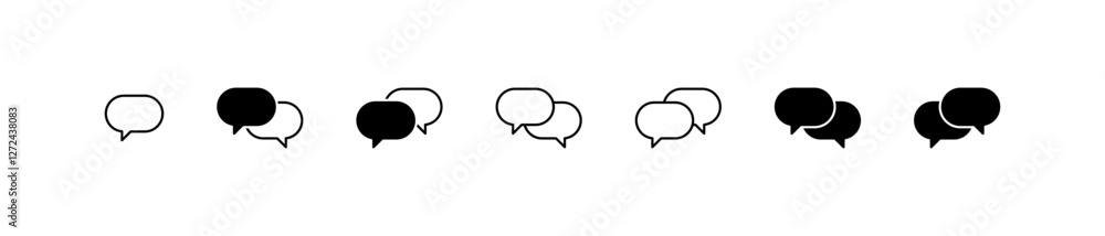 Chat icons. chatting speech bubble symbol icon set . comment icon button . message talk bubble, communication, Conversation, icons Chat icons. chatting speech bubble symbol icon set . comment icon button . message talk bubble, communication, Conversation, icons
