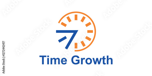 logo design combination of time and arrow, growth, logo for success, clock, grow, symbol, icon, idea, creative.