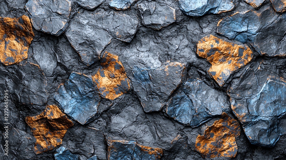 Blue and gold stone texture background Blue and gold stone texture background