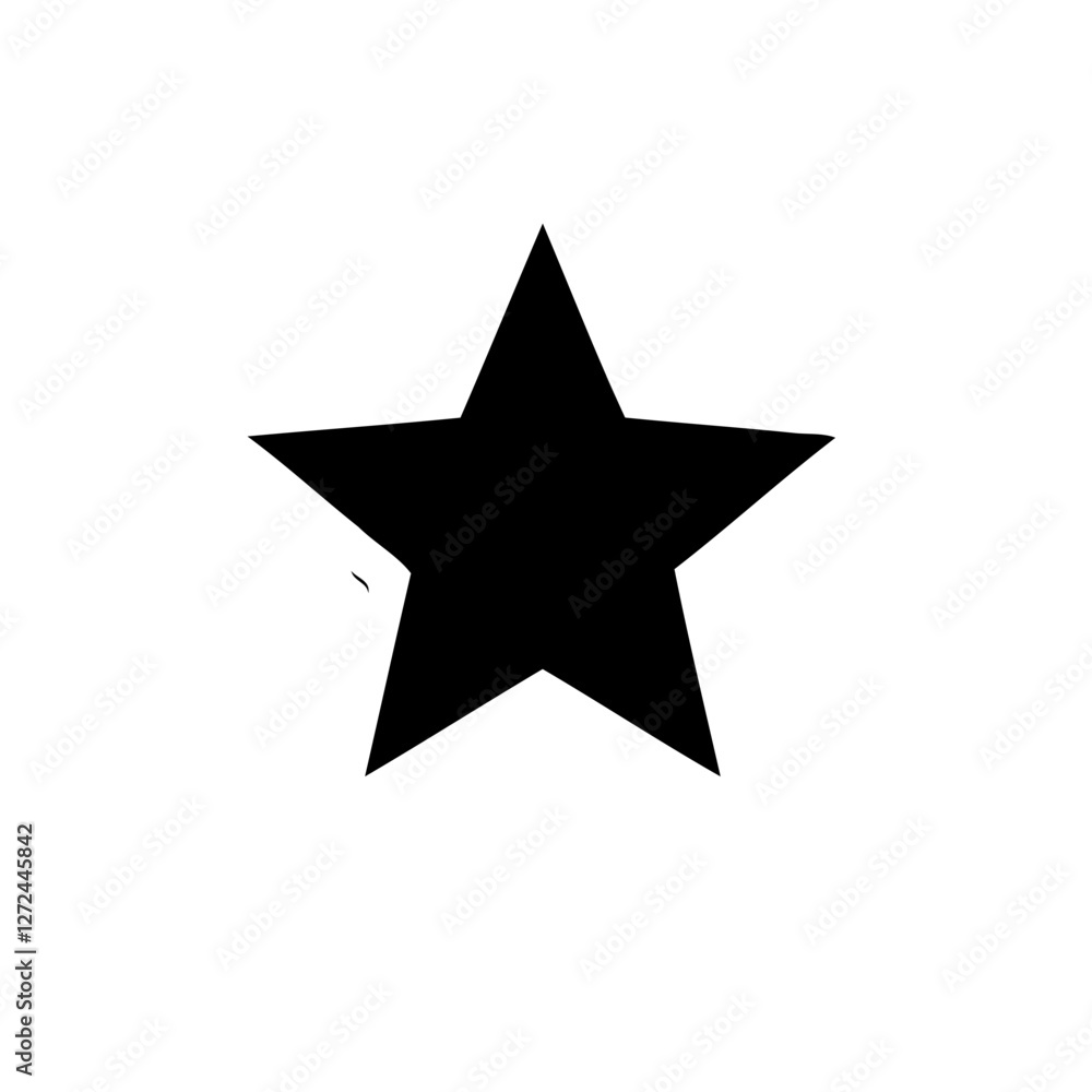 Bold Black Star on Clean White Canvas Style Bold Black Star on Clean White Canvas Style