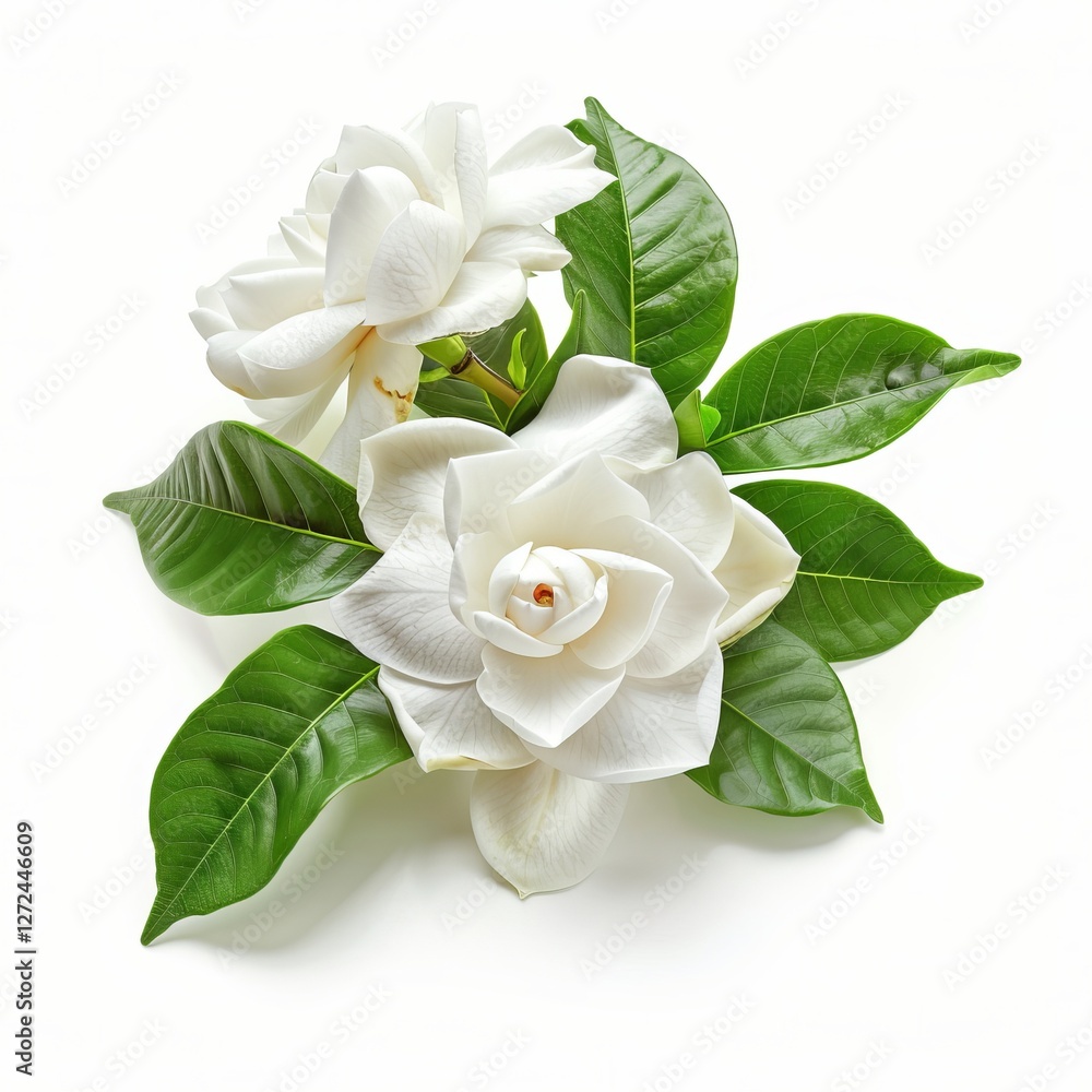 Obraz premium Gardenia Isolated on White Background. Beautiful Gardenia Flower