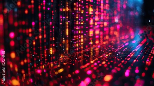 Wallpaper Mural Abstract digital city glowing at night Torontodigital.ca