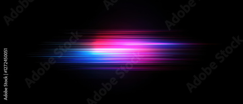 Vivid neon streaks of color create dynamic and energetic visual effect against dark background, evoking sense of movement and excitement