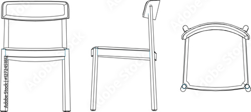 silhouette vector sketch illustration of modern chair detail design for relaxing at home and working 