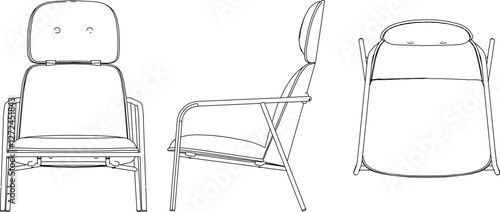 silhouette vector sketch illustration of modern chair detail design for relaxing at home and working