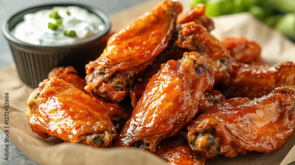 Delectable Fried Chicken Wings Tossed in Flavorful Sauce Delectable Fried Chicken Wings Tossed in Flavorful Sauce