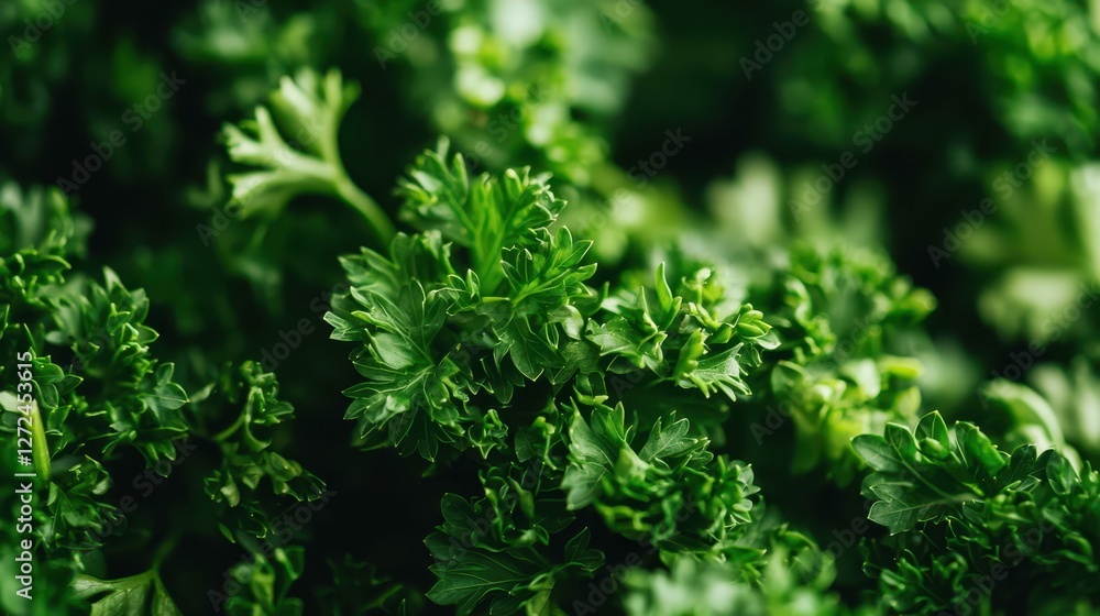 Fresh Parsley Leaves in Close-Up, Vibrant Culinary Herb Details Fresh Parsley Leaves in Close-Up, Vibrant Culinary Herb Details