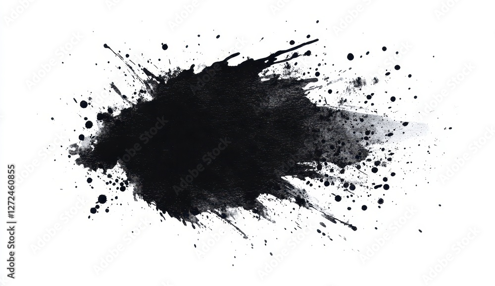 Abstract Black Ink Splash on White Background for Creative Design Abstract Black Ink Splash on White Background for Creative Design