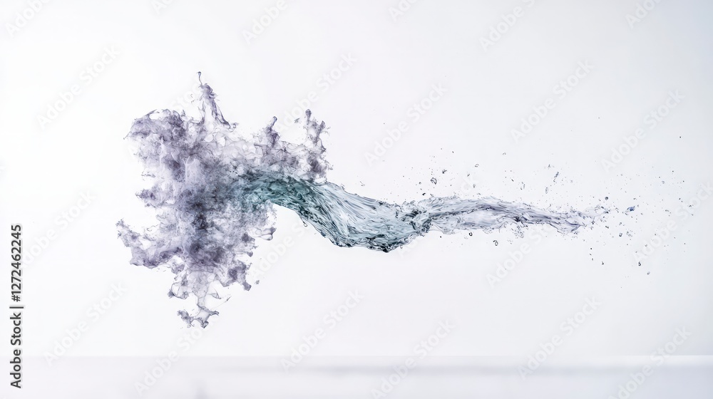 Fototapeta premium Abstract Water Splash Dynamic Flow Liquid Design Blue White Background