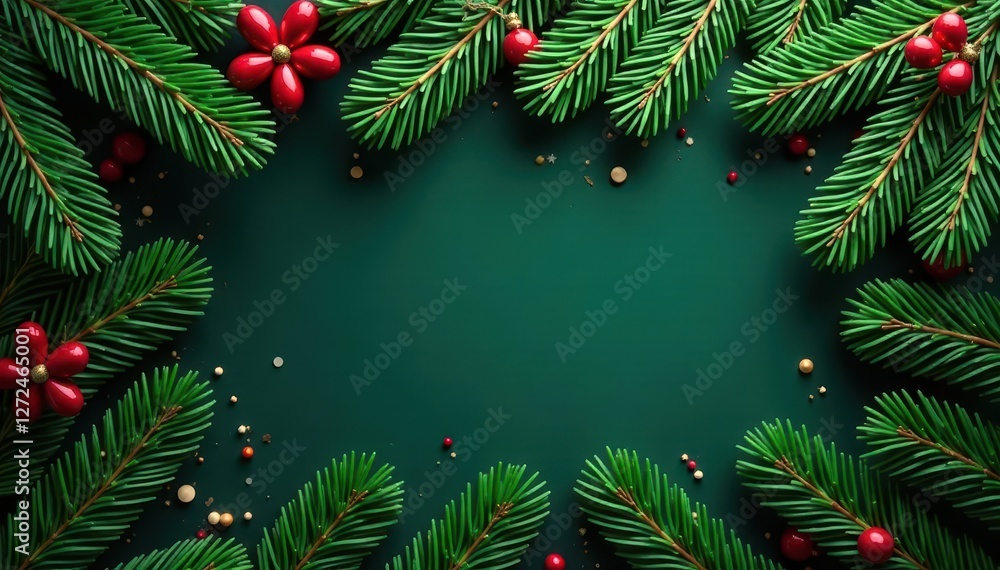 Deep green pine boughs, rich texture, festive backdrop, spruce, xmas, holiday season Deep green pine boughs, rich texture, festive backdrop, spruce, xmas, holiday season