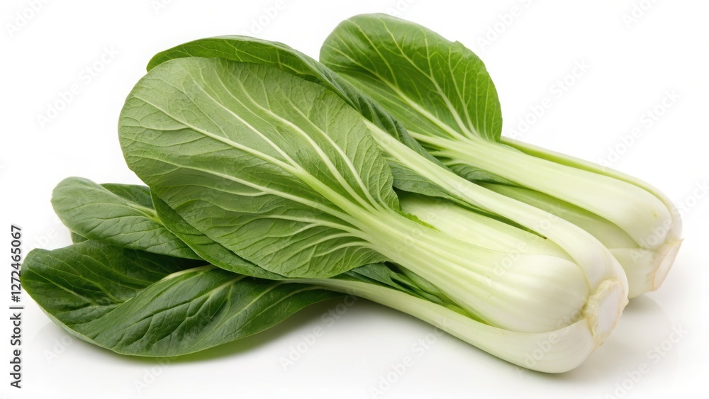 Bok choy with fresh green leaves isolated on white background Bok choy with fresh green leaves isolated on white background