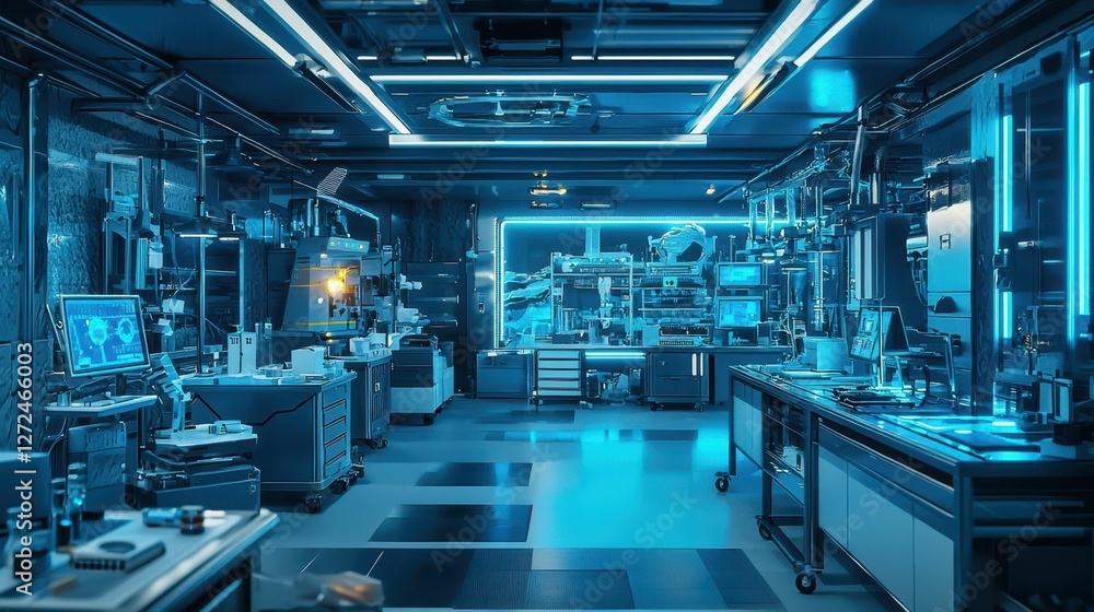 Fototapeta premium Futuristic Laboratory Interior with Advanced Technology and Equipment