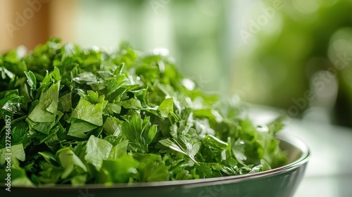 Fresh Green Salad with Vibrant Leafy Greens and Healthy Garnishes