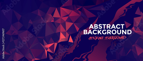 Abstract 3D red geometric polygonal triangle pattern background with copy space.