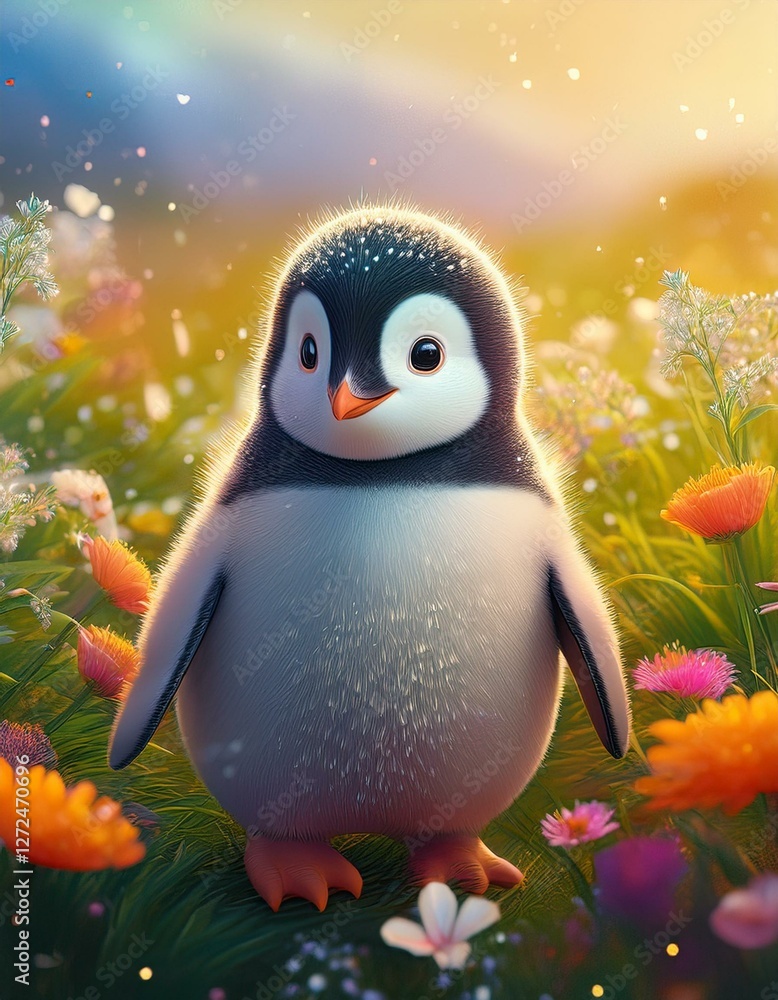 Naklejka premium Kleiner Pinguin