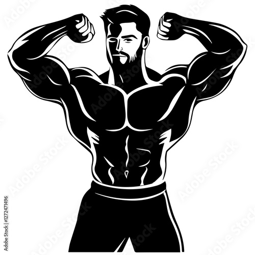 Silhouette of Bodybuilder Icon – Great for Sports and Fitness Themes