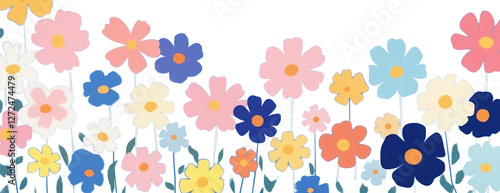 Wallpaper Mural PNG Cosmos flower field background flowers pattern spring. Torontodigital.ca