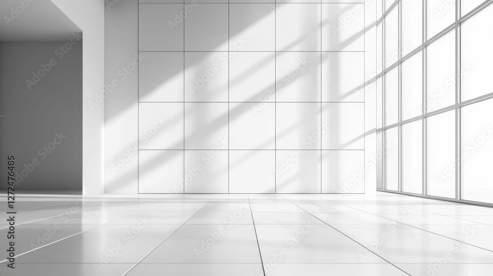 Bright Minimalist Interior Design with Modern Walls and Shadows Bright Minimalist Interior Design with Modern Walls and Shadows