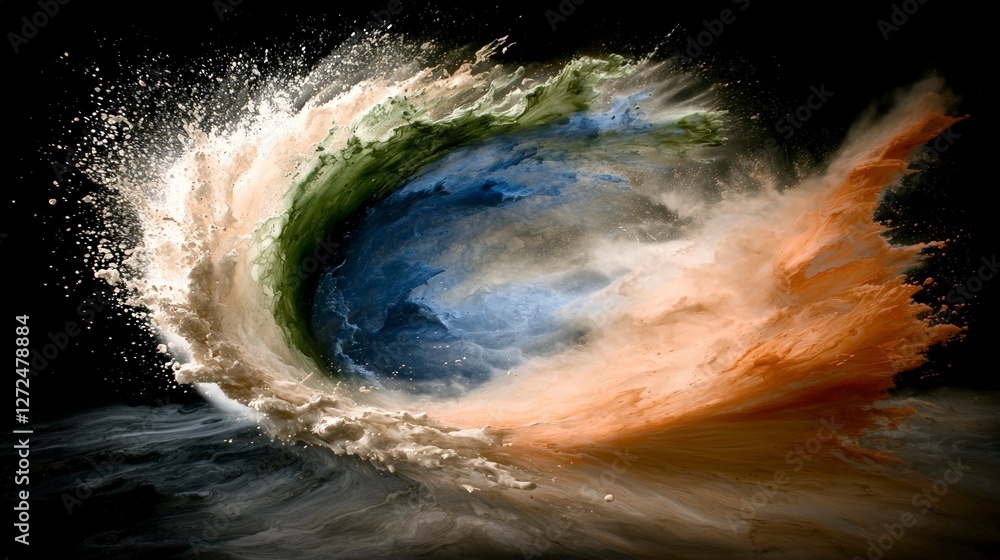Fototapeta premium Abstract Swirling Color Explosion Vibrant Texture Artistic Paint Blast