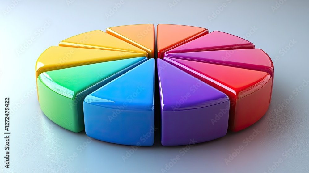 Obraz premium Colorful pie chart data analysis presentation
